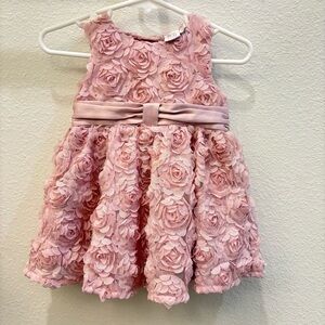 Mini Club All Dressed Up Pink Floral Eyelet Dress- 0-3M